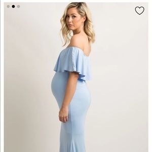 Pink blush light blue maternity photoshoot dress size medium